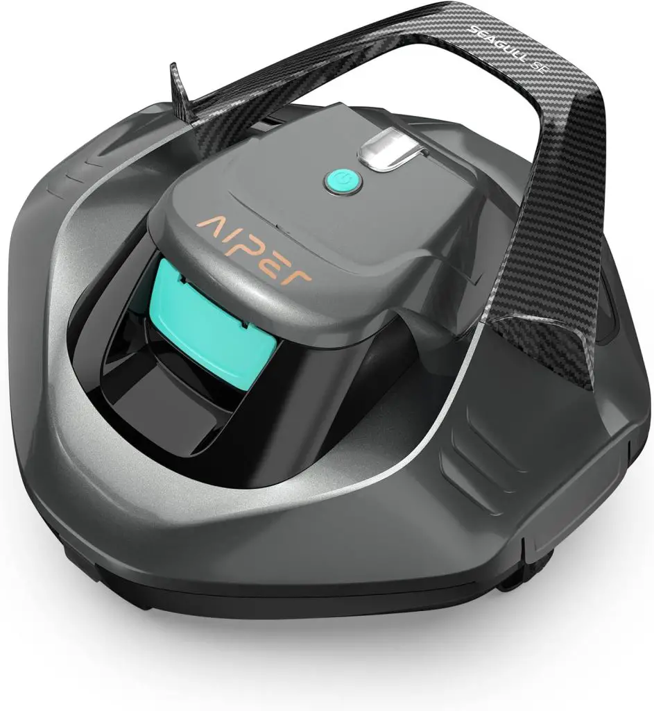 AIPER Seagull SE Cordless Robotic Pool Cleaner, Pool Vacuum Lasts 90 Mins, LED Indicator, Self-Parking, for Flat Above-Ground Pools up to 33 Feet - Gray