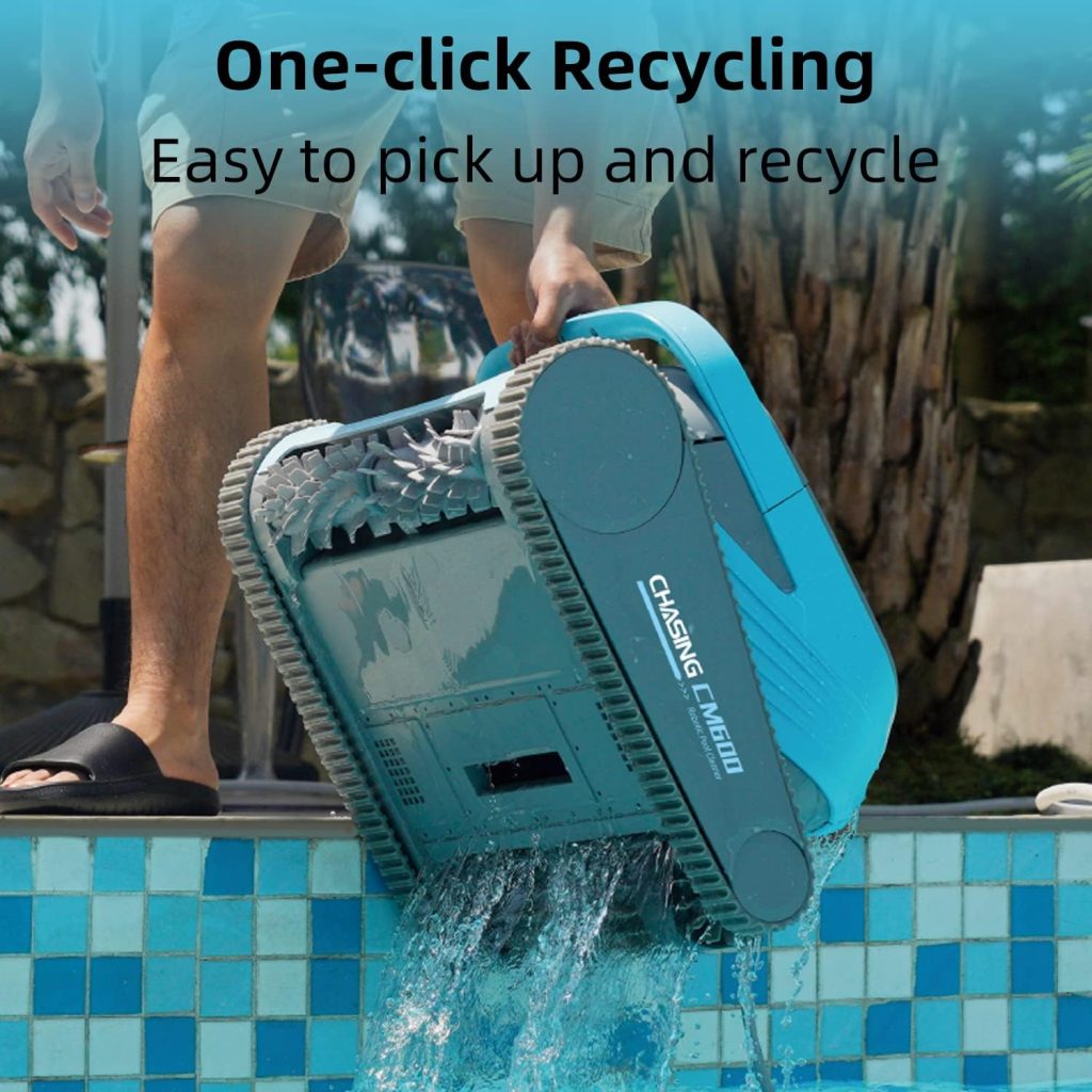 Chasing CM600 Robotic Pool Cleaner, Pool Vacuum Support Different Shape’s Pool Up to 300m², App Control, Double Suction, Double Active Brush, Efficient Cleaning Waterline Dirt, Climb Wall, 6L Filter
