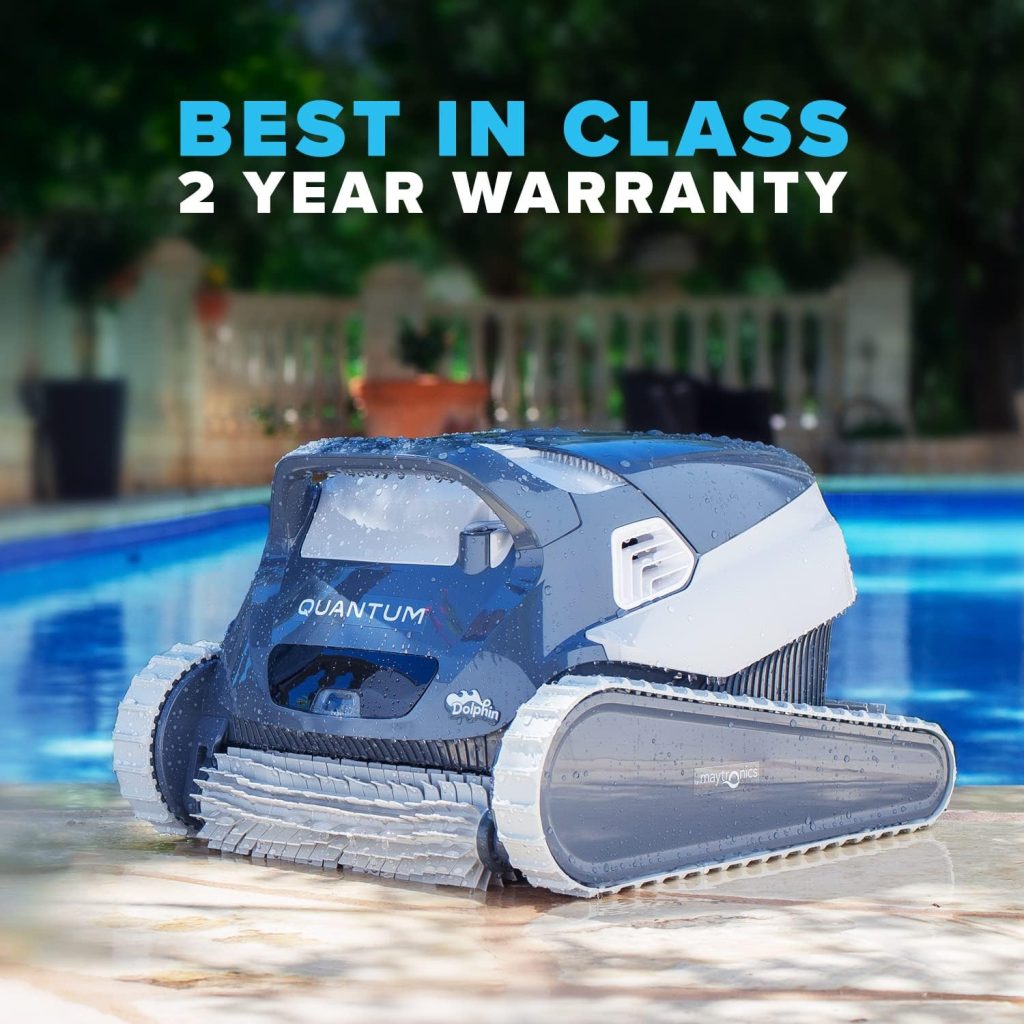 Dolphin Quantum Robotic Pool Cleaner (2023 Model) — Oversized Ultra-Fine and Standard Filter Bin, Weekly Timer, Anti-Tangle Swivel,  Waterline Cleaning for In-Ground Swimming Pools up to 50ft