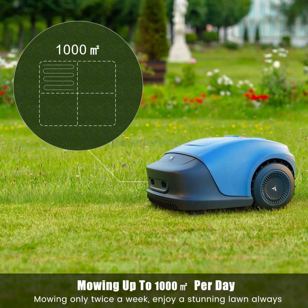 HOOKII Neomow S Robotic Lawn Mower - 1/4 Acre Capacity, Parallel Mowing, Re-Cutting  Auto-Recharge, Bluetooth/WiFi/4G, 4400mAh Large Battery, Anti-Lost, Includes Charger (4G Version)