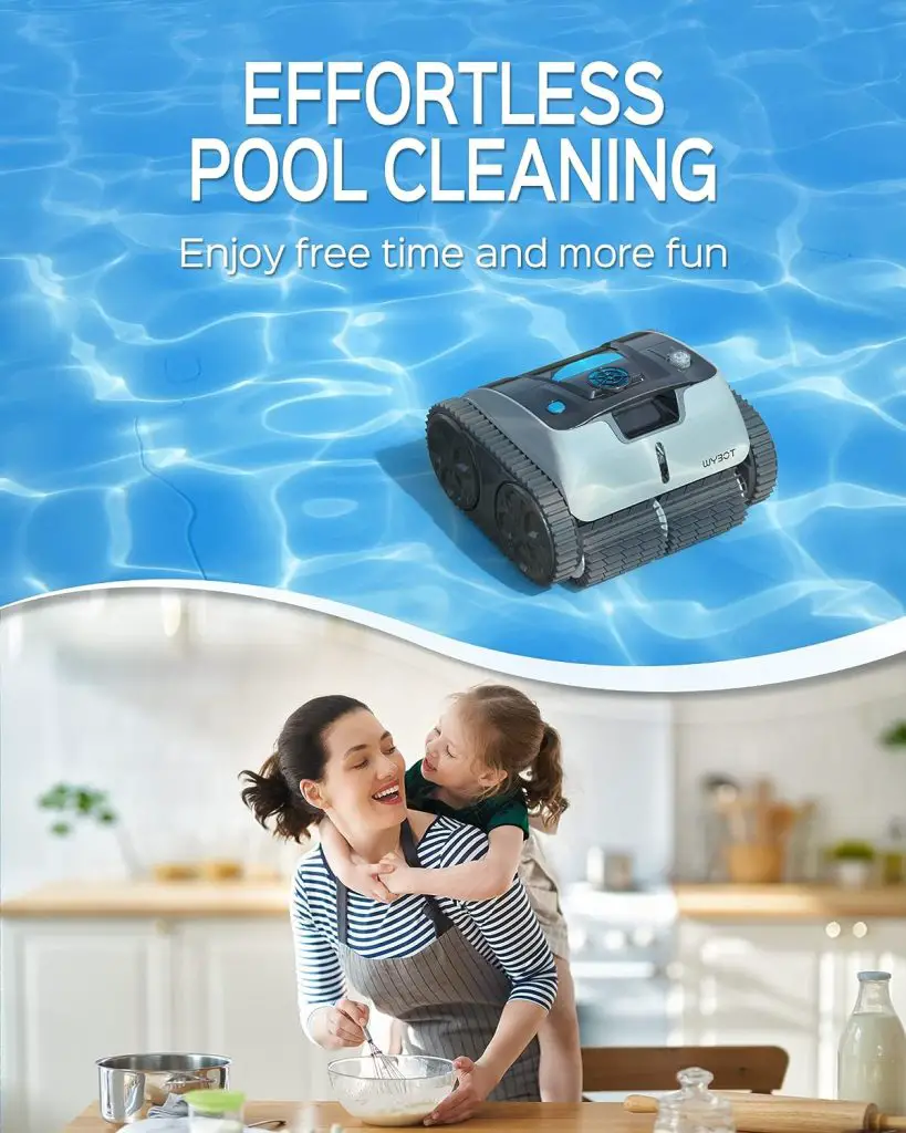 WYBOT Cordless Robotic Pool Cleaner, Ultra Strong Suction, Wall Climb Pool Vacuum with Intelligent Route Planning, Lasts 110Mins, Triple-Motor, Ideal for In-Ground Pools Up to 60 Feet (Black)