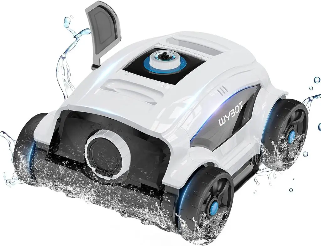 WYBOT Futuristic Cordless Robotic Pool Cleaner, Lasts 130Mins, Dirt Detect Technology 3.0, Pool Vacuum for Above/In Ground Pools, Strong Suction, LED Indicator, Ideal for Pools Up to 1300 Sq.ft