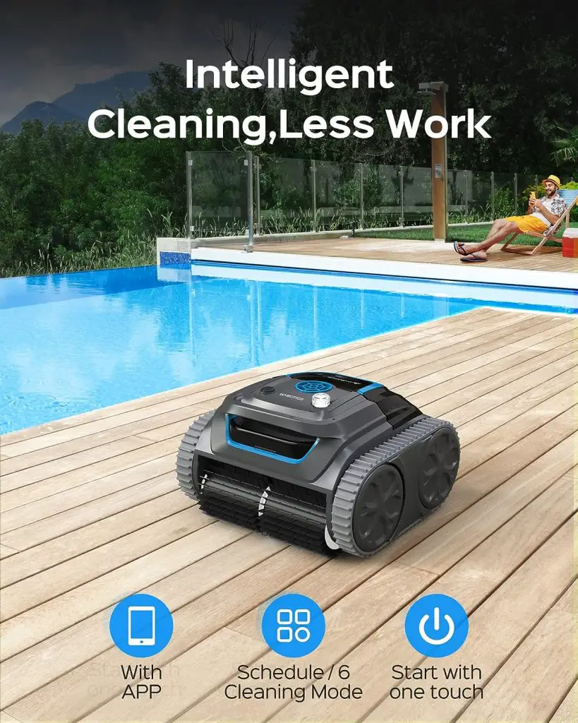 WYBOT High-end Cordless Wall Climbing Robotic Pool Cleaner with APP Mode, Smart Mapping Tech, Lasts 180mins, Automatic Pool Vacuum Robot with Powerful Suction, Fast Charging Fit for Inground Pools