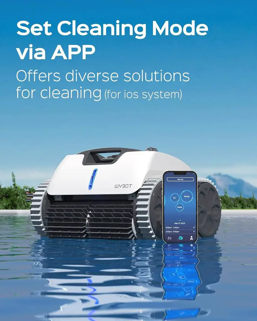 WYBOT Wall Climbing Robotic Pool Cleaner with APP Mode, Excellent Suction Power, Smart Navigation Technology, 9200mAH Large Battery, LED Indicator, Automatic Pool Vacuum for Inground Pools